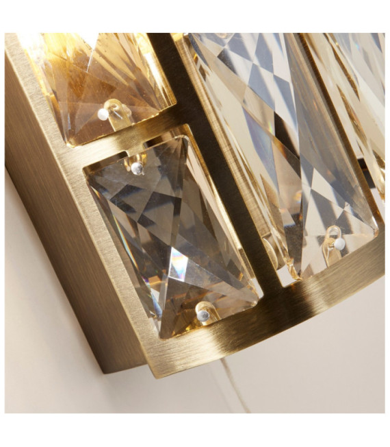 Lampada da parete Bijou Acciaio dolce, vetro Ottone anticato