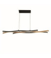 Suspension LED Bloom Acier doux Effet Bois, Noir Sable