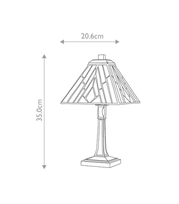 Alderley Tischlampe Stahl, Kunstglas Vintage Bronze