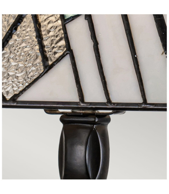 Lampada da tavolo Alderley Acciaio, vetro artistico Bronzo vintage