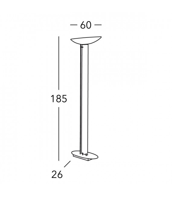 Lampadaire design DELPHI chrome 4 ampoules