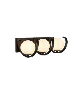Twister wall light Glass, mild steel Matt black, matt opal white