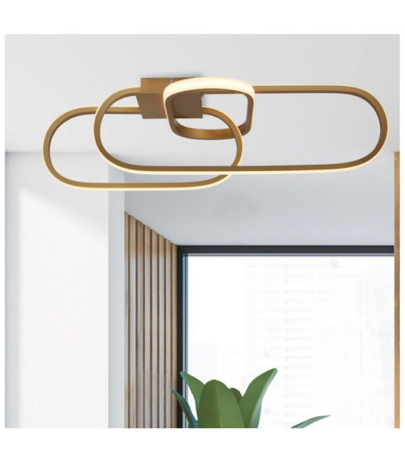 Lámpara de techo LED integrada Clip Acero dulce Blanco, Oro