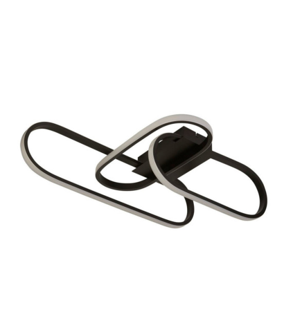 Plafonnier LED intégré Clip Acier doux Blanc, Noir