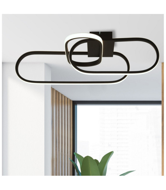 Plafoniera LED integrata Clip Acciaio dolce Bianco, Nero