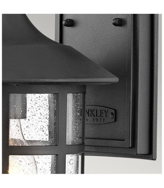 Hinkley Outdoor Wall Light Clear Seeded Glass, Weather Resistant Composite, Textured Black