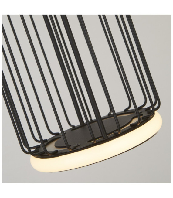 Lampada a sospensione Circolo LED Alluminio, acciaio dolce Bianco, nero sabbia