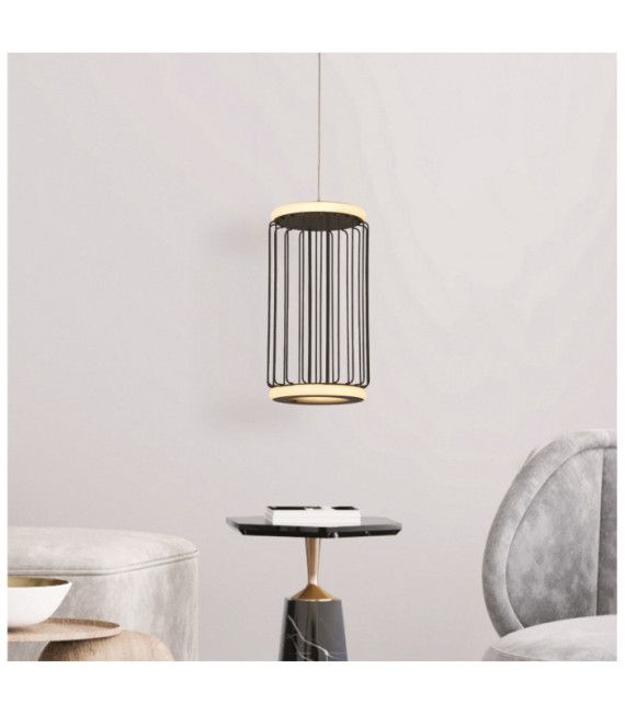 Circolo LED-Pendelleuchte Aluminium, Weichstahl Weiß, schwarzer Sand