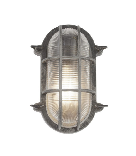 Bulkhead outdoor floor lamp Aluminum Black Silver, Clear