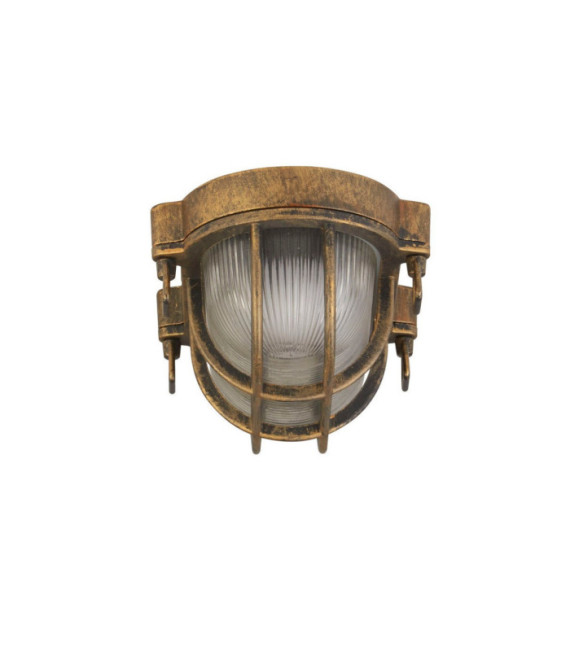 Bulkhead Stehleuchte für den Außenbereich, klares Aluminium, Schwarzgold