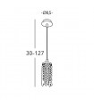 Suspension design en cristal CHARLESTON chrome 1 ampoule