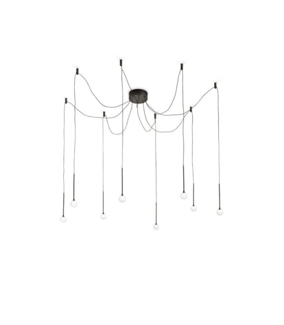 LUCCIOLA Lámpara Colgante Cristal, Metal Negro