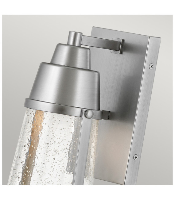 Hinkley Outdoor Wall Sconce Clear Seeded Glass, Weather Resistant Composite, Painted Satin Nickel
