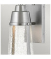Hinkley Outdoor Wall Sconce Clear Seeded Glass, Weather Resistant Composite, Painted Satin Nickel