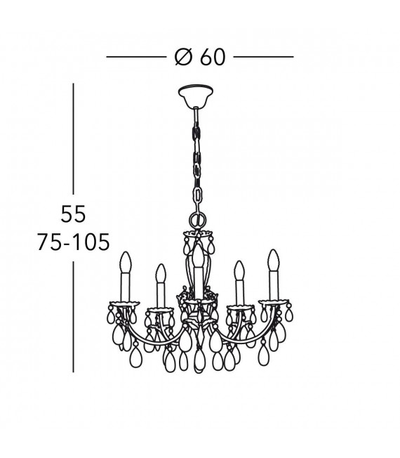 VICTORIA 2 Chandelier 5 lights - 4