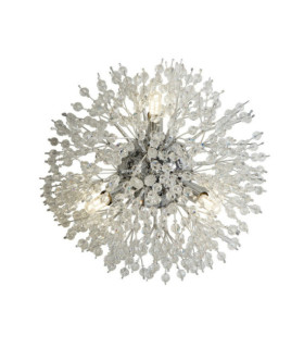 Applique murale Sunburst Acier doux,verre Clair, chromé