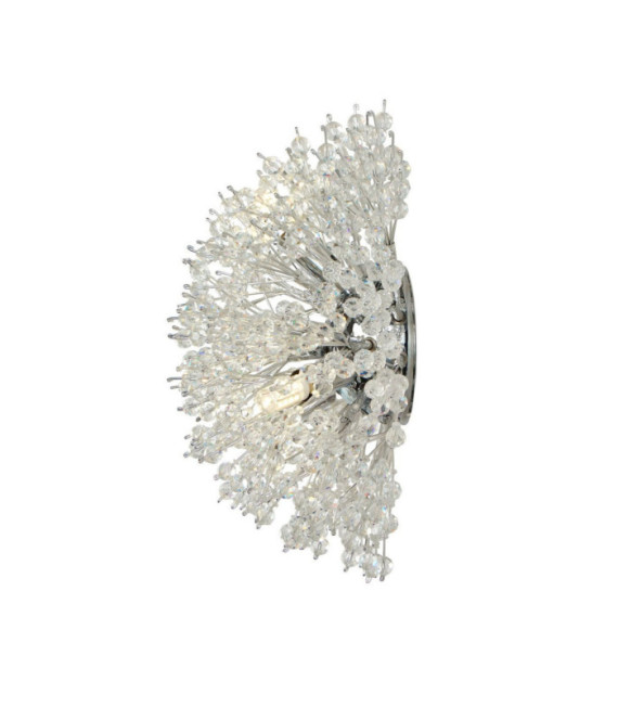 Sunburst wall light Mild steel, Clear glass, chrome