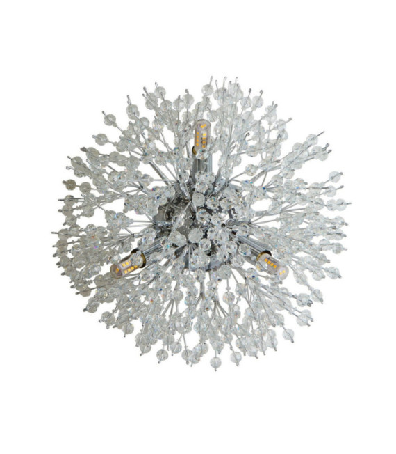 Applique murale Sunburst Acier doux,verre Clair, chromé