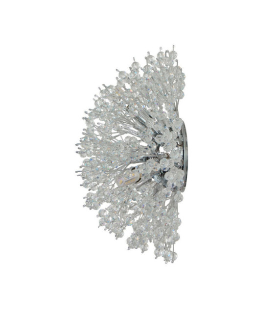 Lampada da parete Sunburst Acciaio dolce, vetro trasparente, cromo