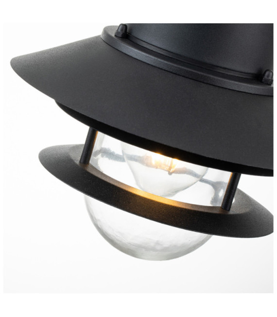 Copenhagen outdoor wall light Transparent glass, 304 stainless steel Black