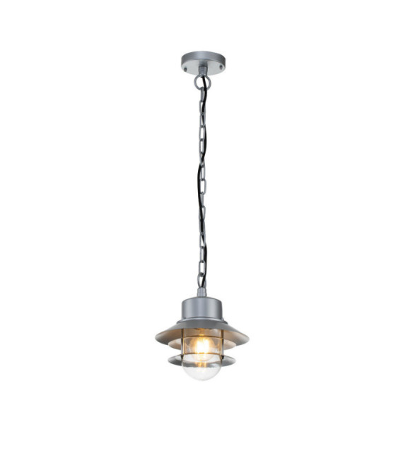 Lampada da parete per esterni Copenhagen Vetro trasparente, acciaio inossidabile 304 Argento