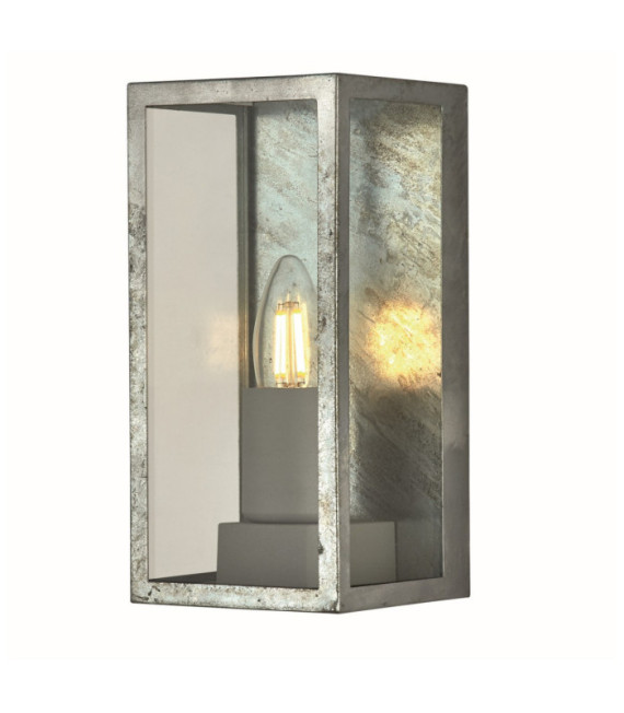 Applique murale extérieur Box Acier doux Argent, Clair
