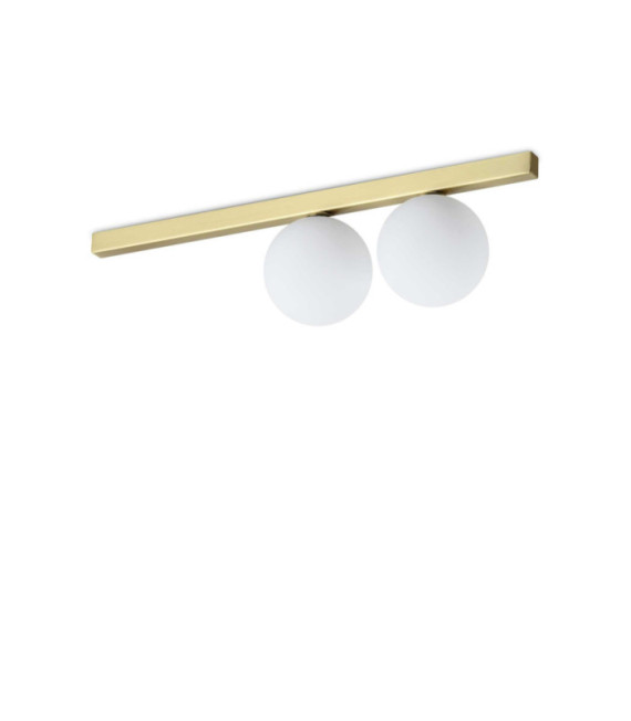 Binomio Ceiling Light Glass, Metal Brass