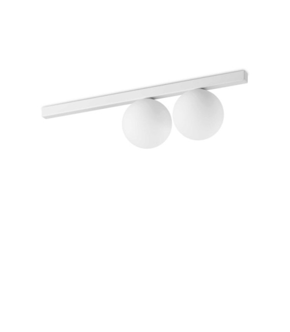 Binomio Ceiling Light Glass, White Metal