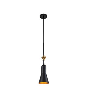Suspension Etoile Résine,Acier Noir mat, feuille d'or