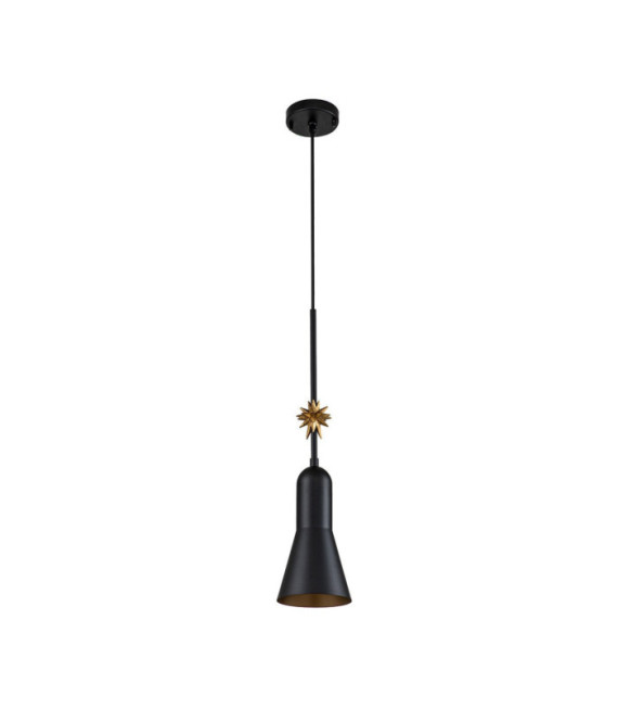 Star Pendant Resin, Steel Matt black, gold leaf