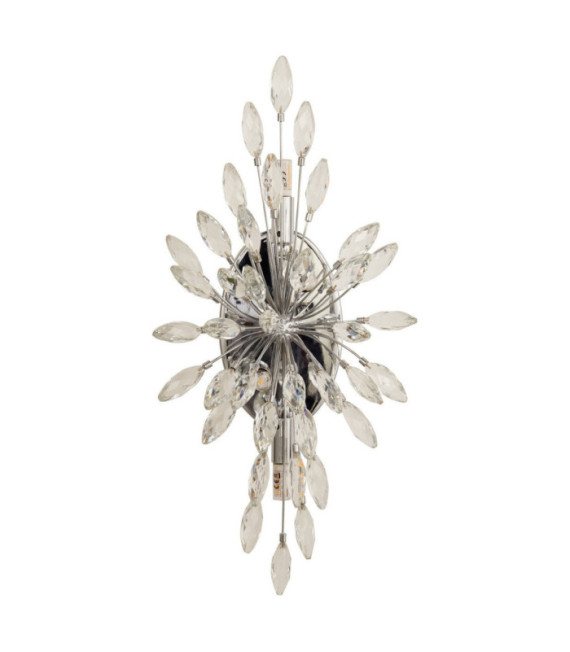 Peacock wall light Mild steel, crystal Chrome