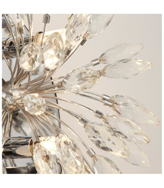 Aplique pavo real Acero dulce, cristal Cromo