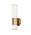Wall light Bathroom Hinkley Steel, opal frosted glass Brass Heritage