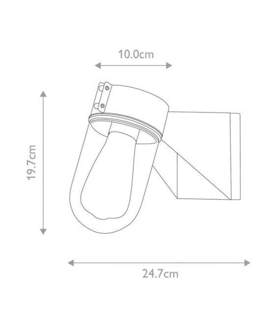 Portofino exterior wall light Glass, Stainless steel Gray