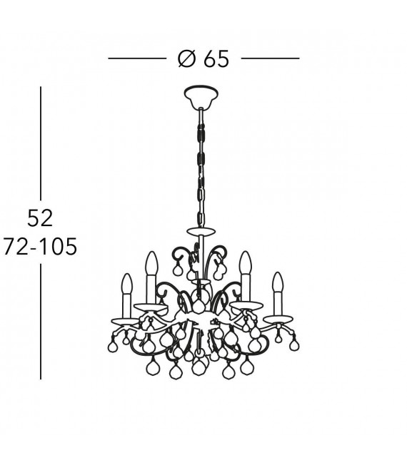 Candelabro de cristal CARMEN 2 Oro 24 Quilates 5 bombillas