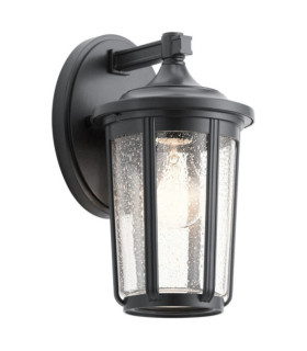 Aplique exterior Kichler Aluminio, cristal granulado transparente Negro
