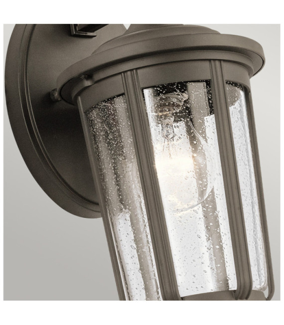 Kichler Außenwandleuchte Aluminium, transparentes genarbtes Glas Altbronze