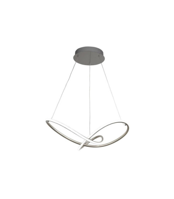 Lampada a sospensione Magic LED Acciaio inossidabile, silicone, acciaio Argento satinato, Bianco, Argento