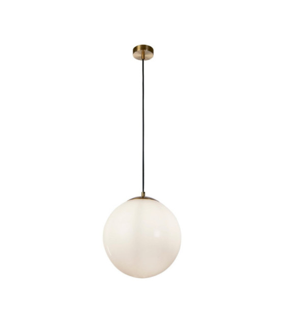 Atom Pendelleuchte Weichstahl, Glas Messing