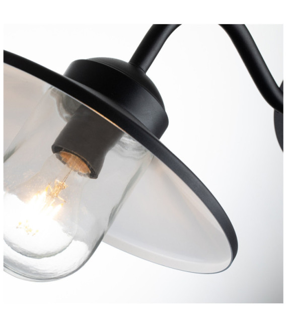 Klampenborg outdoor wall light Transparent glass, 304 stainless steel Black