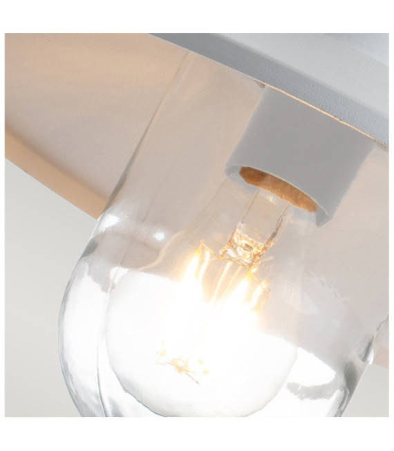 Lampada da parete per esterni Klampenborg Vetro trasparente, acciaio inossidabile 304 Bianco