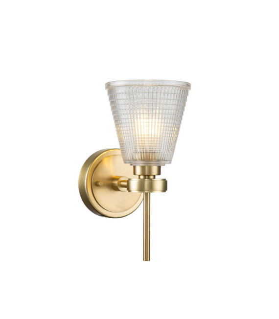Lampada da parete Gunnislake Vetro, Acciaio Ottone spazzolato