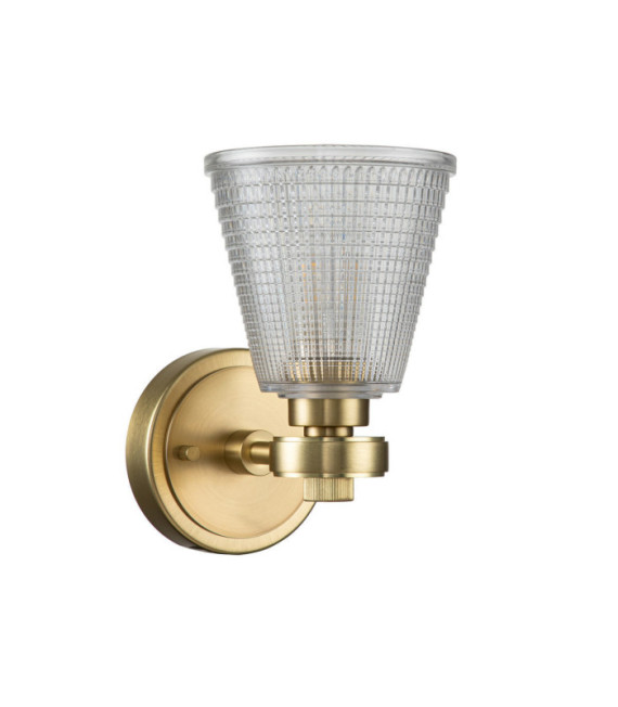 Lampada da parete Gunnislake Vetro, Acciaio Ottone spazzolato