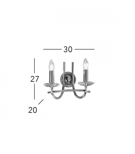 Applique classica IMPERIAL ottone inglese 2 lampadine