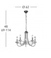 Chandelier classique IMPERIAL laiton Anglais 5 ampoules