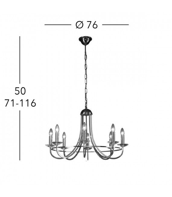 Chandelier classique IMPERIAL laiton Anglais 8 ampoules