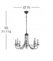 Chandelier classique IMPERIAL laiton Anglais 8 ampoules