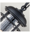 Feiss exterior pendant light Aluminum, steel, transparent grained glass Textured black
