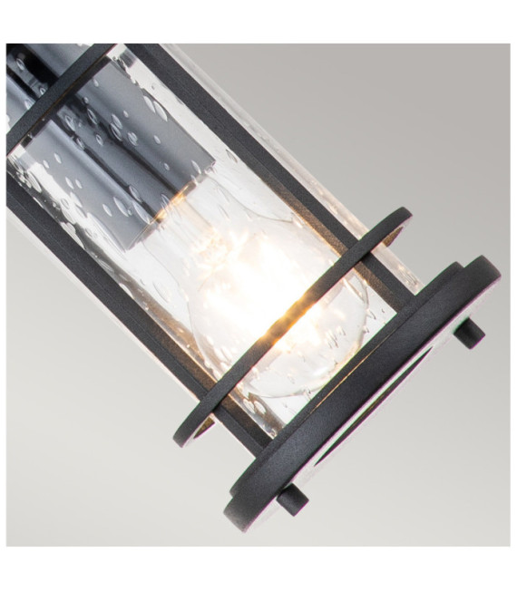 Suspension extérieur Feiss Aluminium,acier,verre grainé transparent Noir texturé