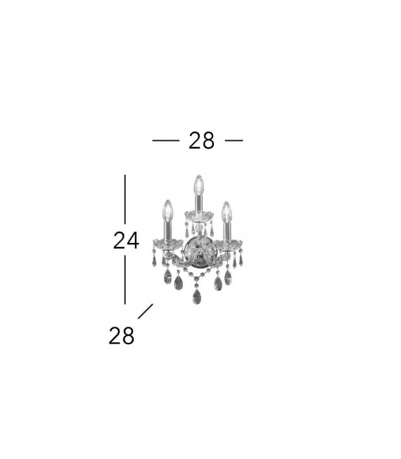 Applique murale en cristal SCHÖNBRUNN Or 24 Carats 2 ampoules